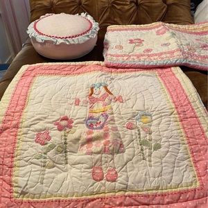 Vintage Pottery Barn Kids Twin quilt, California king/standard sham/sm pillow.